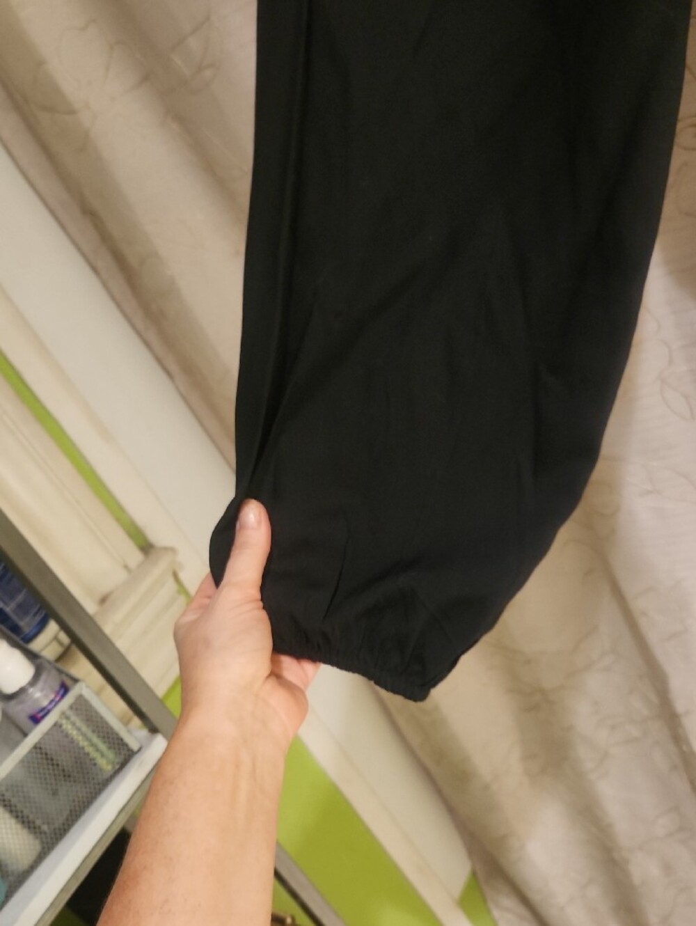 Women’s Black Long-Sleeve Square-Neck Dress W/Pockets - Picture 4 of 5